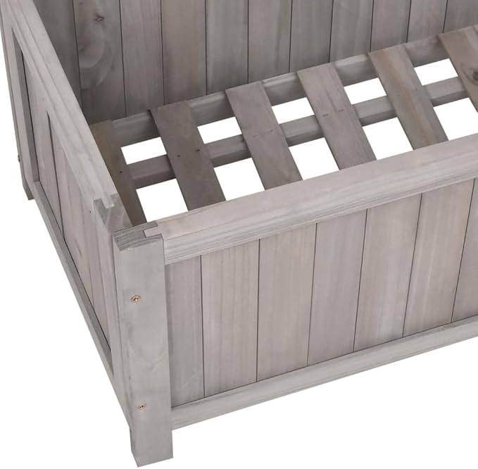 Decorative Garden Raised Bed Vegetable Planting pots Garden Trellis Planter Gray 27.6x11.8x53.1 Solid Firwood for Growing Outdoor Plants Vegetables
