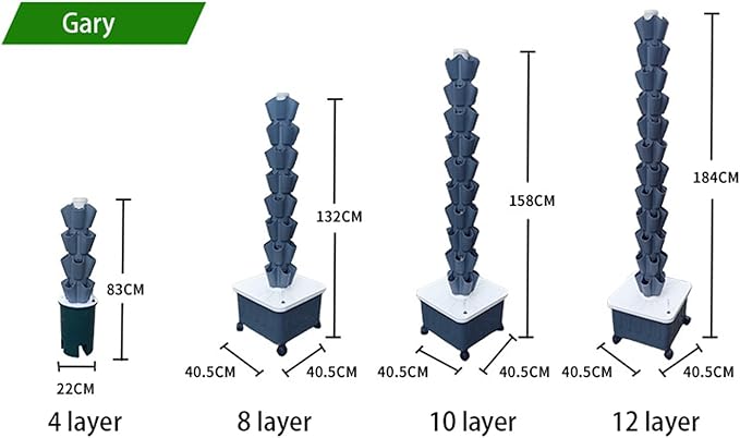 Hydroponic Growing Tower System with Hydrating Pump and Timer for Vertical Home Garden Cultivation of Herbs Fruits and Vegetables