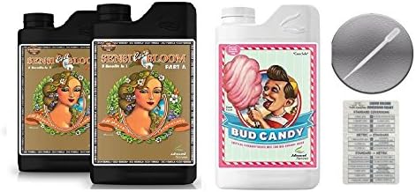 Advanced Nutrients Sensi Coco Bloom A with B 4 Liter with Bud Candy 4 Liter Bundle with Conversion Chart and 3mL Pipette