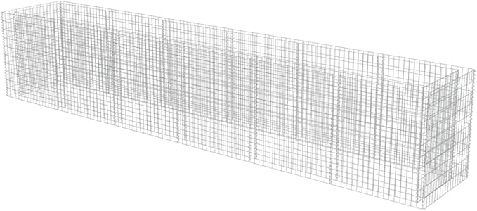Galvanized Steel Gabion Raised Bed - 212.6x35.4x39.4 Metal Outdoor Planter for Large Gardening Flower and Vegetable Plant Beds