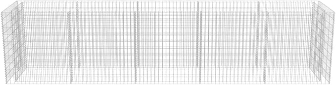 Gabion Planter Raised Bed Outdoor Garden Galvanized Steel Wire Mesh Grid Stone Wall Flower Raised Bed for Vegetables Flowers Plants 117.2x 35.4x39.4