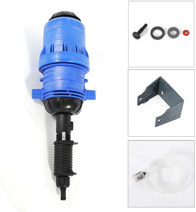 TFCFL Adjustable Automatic Fertilizer Injector Water Powered Chemical Liquid Doser Dispenser 20-2500 L/H Drip Irrigation Injector Dosing Pump for Industry Garden Hose Livestock Blue