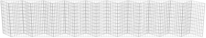 Galvanized Steel Gabion Planter Raised Bed Outdoor Garden Galvanized Steel Wire Mesh Grid Stone Wall Flower Raised Bed for Vegetables Flowers Plants 248x11.8x39.4