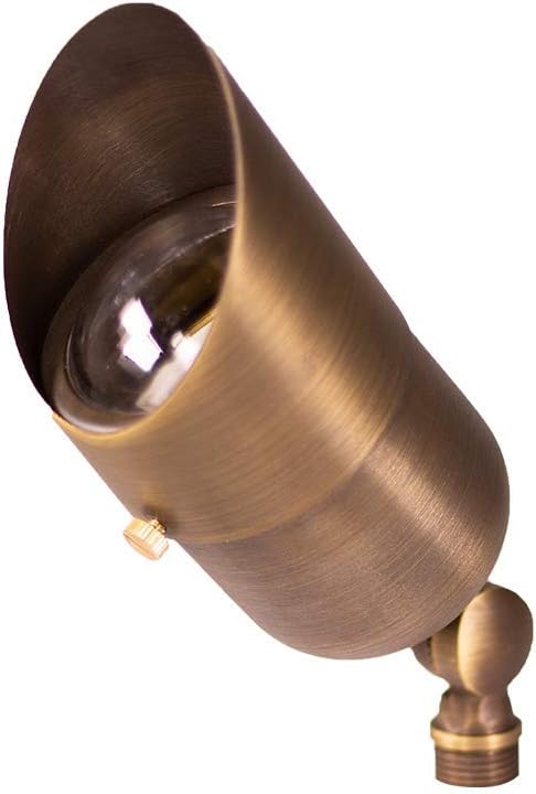 12V LogiSpot Brass Outdoor Spotlight (Bronze) for Low Voltage Landscape Lighting of Yard Lawn Garden Patio Trees &amp House
