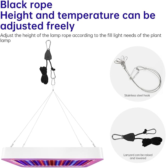 LED Plant Illuminators for Indoor Gardens | Full Spectrum 216 LEDs with 3 Modes | Weatherproof &amp Height Adjustable | 215sq.ft Coverage