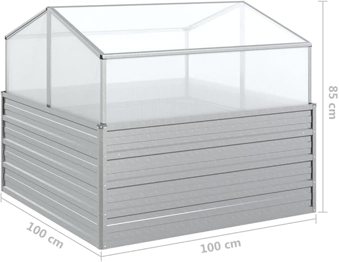 Garden Raised Bed - Silver Galvanized Steel Durable Welded Wire for Fencing Retaining Walls Landscape - Enhanced Patio Garden Baskets &amp Cages Medium Bed