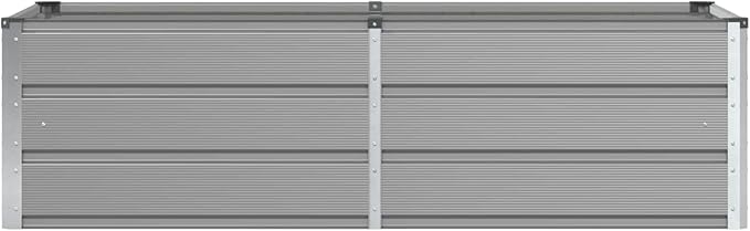 Steel Raised Planter Box 62.99 x 31.50 x 17.72 in Light Grey Large Outdoor Elevated Garden Bed for Patio Balcony Deck
