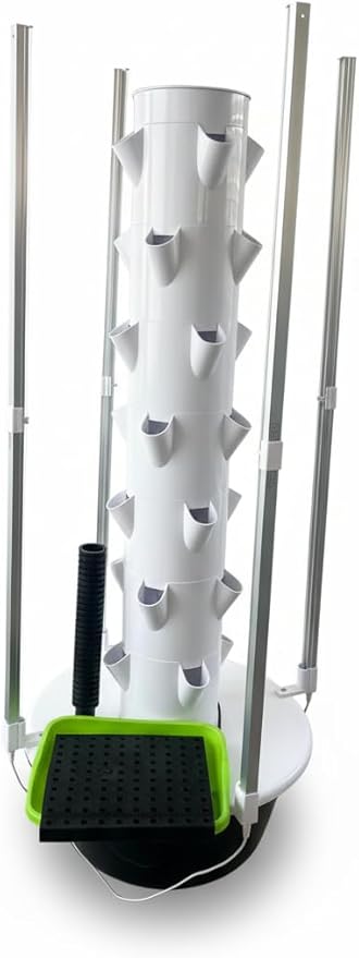 7-Tier Vertical Hydroponic Tower Garden 28-Plant Indoor Growing System with Full Spectrum LED Lights &amp Quiet Water Pump Smart Timer for Herbs &amp Vegetables