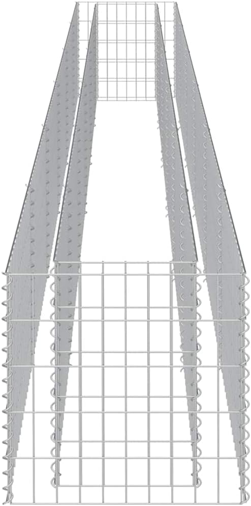 vidaXL Gabion Raised Bed - Galvanized Steel Planter with High Load Capacity Rustproof and Weather-Resistant Large Sized Durable and Stable Mesh Structure Ideal for Garden and Patio