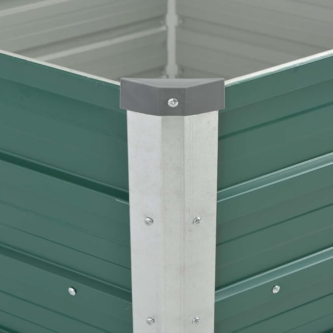 Hexagonal Green Galvanized Steel Raised Garden Bed 50.8x50.8x30.3 Inch Planter for Outdoor Plants Weathered Finish Tall Raised Bed for Gardening