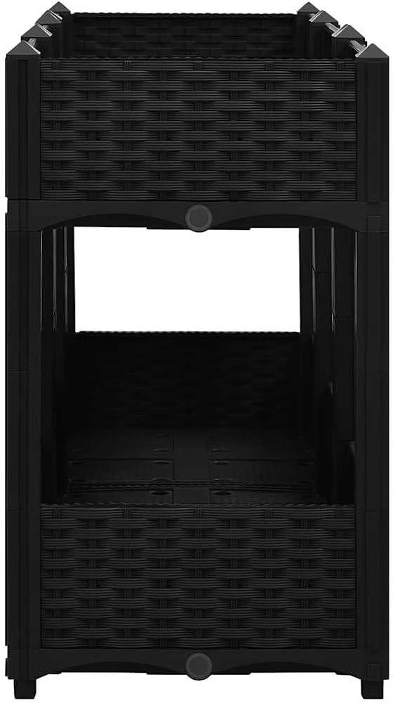 47.2x15.7x28in Rectangular Raised Garden Bed Matte Black UV PP Planter Box for Vegetables &amp Flowers Lightweight Outdoor Garden Box for Balcony Patio Yard