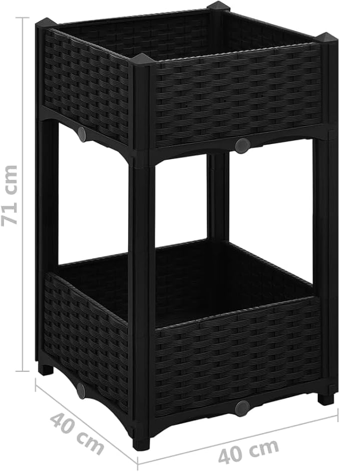 Raised Bed PlanterGarden BedGalvanized Raised Garden BedPlanter Raised bedsGalvanized Planter15.7x15.7x28 Polypropylene