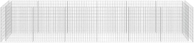 Gabion Raised Bed Silver Galvanized Steel Planter for Outdoor Plants 21.3x35.4x39.4 in Heavy Load Capacity Rectangular Garden Bed