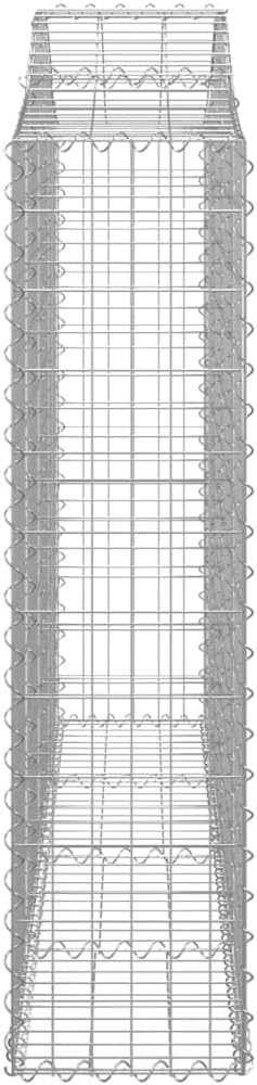 Galvanized Gabion Basket Set of 2 Silver Metal Raised Garden Bed 78.7 x 78.7 x 55.1 in Outdoor Planter for Stone Fence Patio Terrace