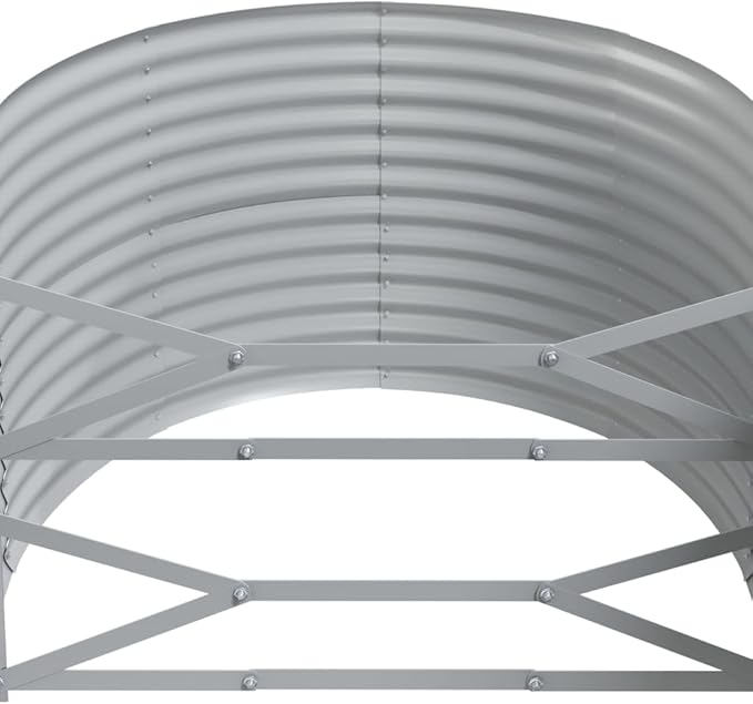 SKM Garden Raised Bed Grey Powder-Coated Steel Large DurableGrey (Weight 24.03KG)