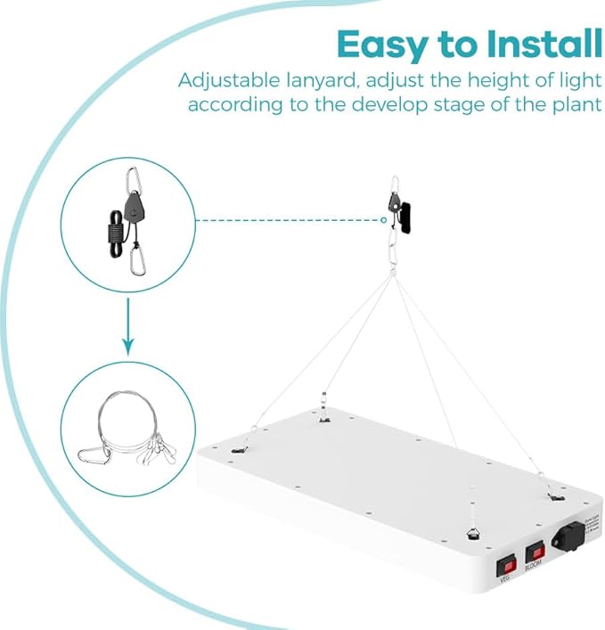 1500W Full Spectrum Planting Lamp Indoor Sunlights Natural Sunlight The UV/IR wavelengths Growing Light Adjustable lanyard and Steel Wire Rope Make Hanging Perfect Tents Greenhouses Hydroponics Setups