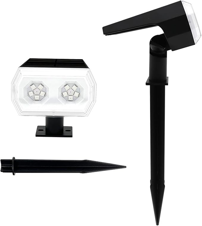 2PCS Solar Outdoor Lawn Solar Spotlights Adjustable Wall LightsWaterproof IP67Dusk to Dawn for Lighting Outside Decor