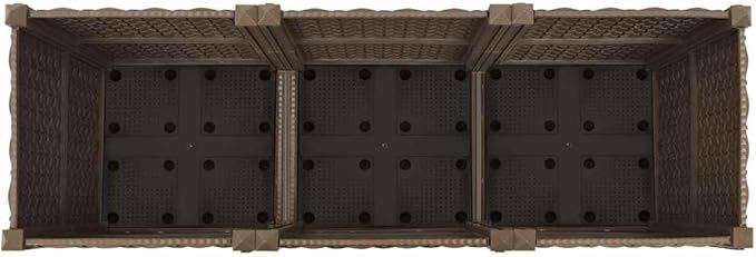 Raised Garden Bed Brown Polypropylene Large Sturdy Rectangular Planter Box 47.2x15.7x15.0 in Outdoor Plants Herbs Vegetables Patio Balcony Yard