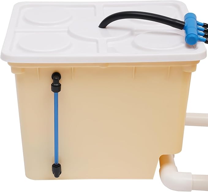 DWC Hydroponic System with Top Drip Kit 12L Recirculating Drip for Indoor/Outdoor Deep Water Culture Garden for Leafy Vegetables Herbs Lettuce Hydroponics Growing Kit (Easy Setup)