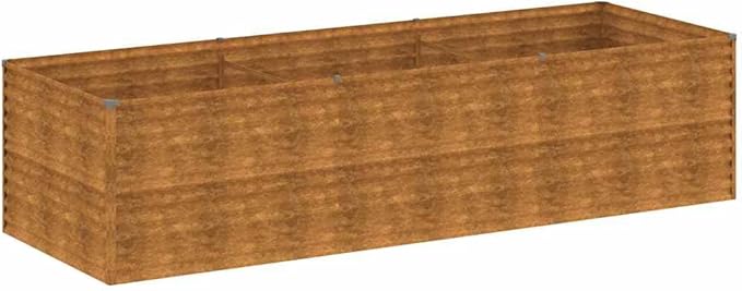 Corten Steel Garden Raised Bed 114.2x114.2x27.2 Rustic Planter Box Large Outdoor Metal Flower Pot for Vegetables Herbs Patio Backyard