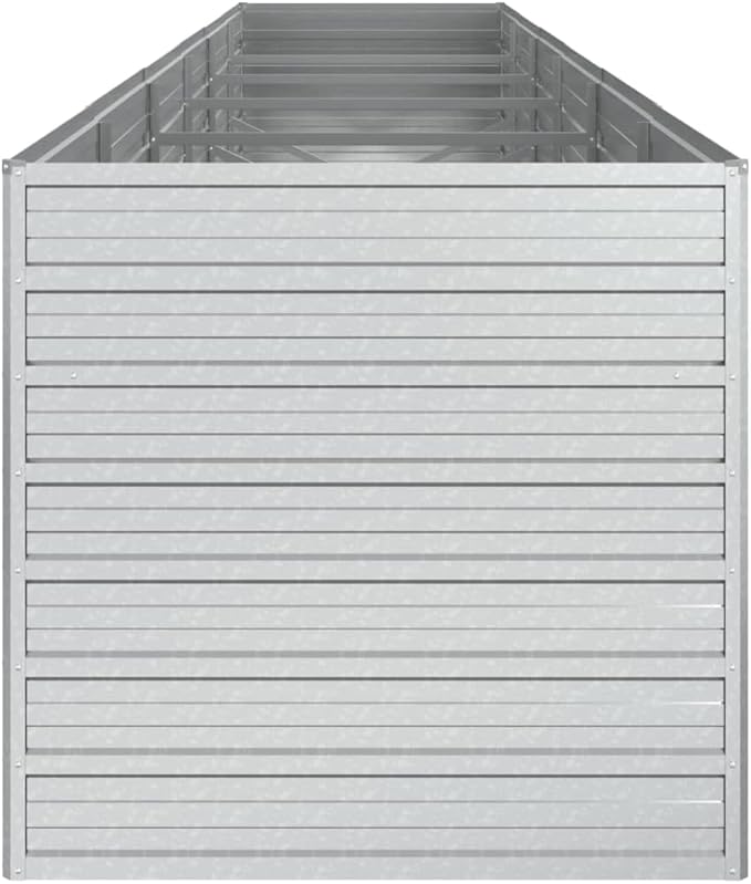 Garden Raised Bed 189x31.5x30.3 Galvanized Steel Silver