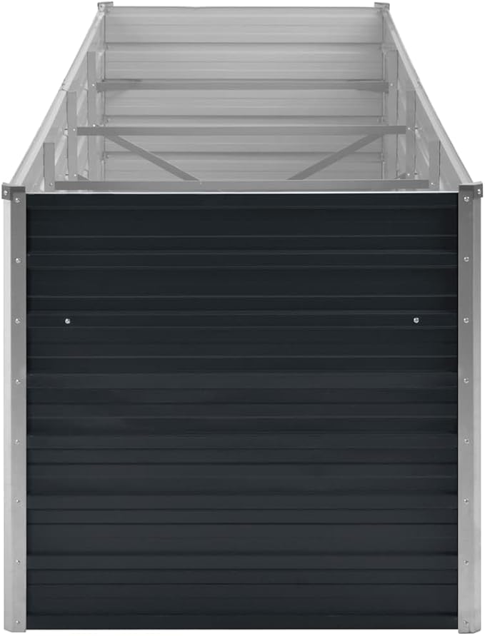 Galvanized Steel Raised Garden Bed 126 x 31.5 x 30.3 in Anthracite Large Outdoor Planter Box with Open Bottom for Balcony Patio &amp Yard Modern Rectangular Patio Planters