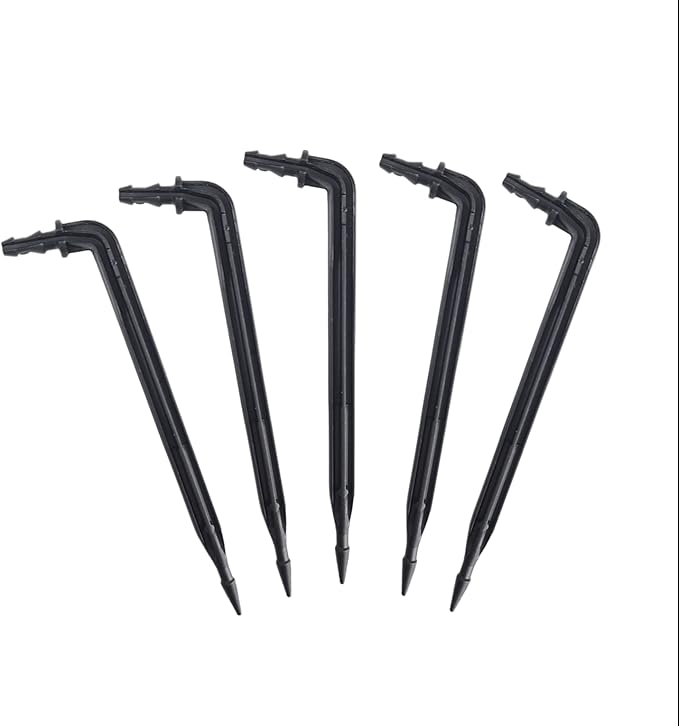 50-Pack 4 Inch Angled Drip Emitter Stake (FITS 1/4 &amp 1/8 TUBING) for Precise Watering &amp Irrigation Greenhouse Container Gardening Home Garden and Hydroponics Growing (50 4 Inch Long)