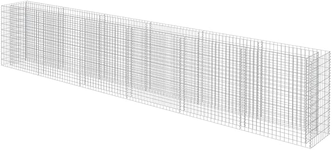 vidaXL Galvanized Steel Gabion Raised Bed - Weather- Garden Planter for Patio Featuring Large Outer Dimensions and Customizable Fill