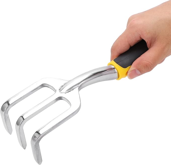 Garden Tool Set 3 Piece Aluminum Alloy Steel with Soft Rubber Handles for Digging and Planting