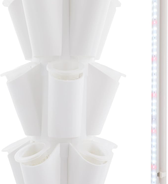 Hydroponic Growing Tower System Kit 70-Plant Vertical Hydroponics Garden Tower with LED Grow Light for Outdoor Indoor Herbs Fruits Vegetables Smart Garden Planter Kit