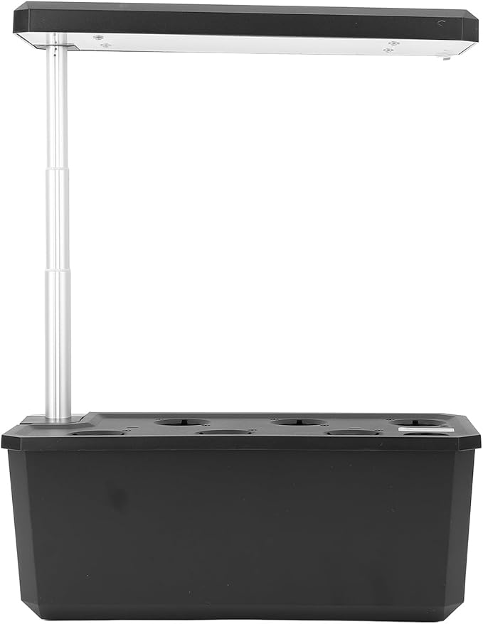 LED Hydroponic Planting System with Intelligent Control Easy to Use for Indoor Planting Solution (Black)