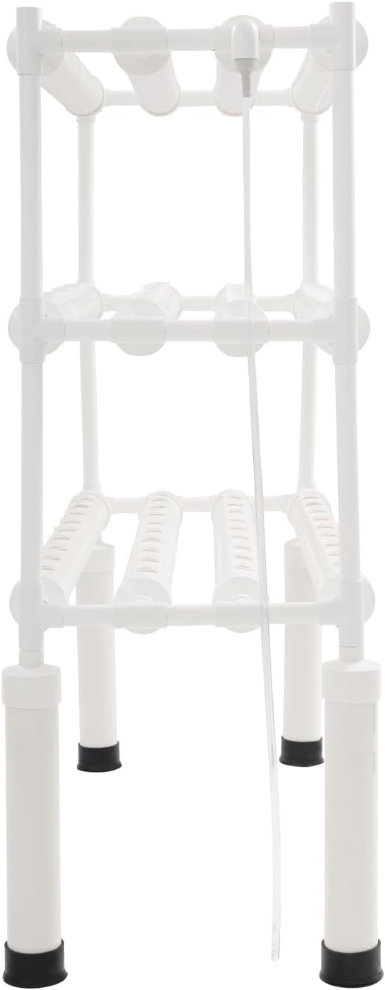 Hydroponics Growing System Kit 108 Hole Hydroponic Growing Kits 3 Layers Food-Grade PVC-U Pipes Hydroponic Grow Kit Gardening System Cycle Watering Duration Large-Holed Planting Baskets