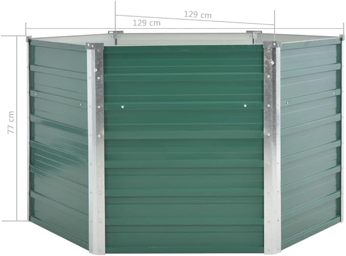 Garden Raised Bed Galvanized Steel 50.8x50.8x31.3 Green