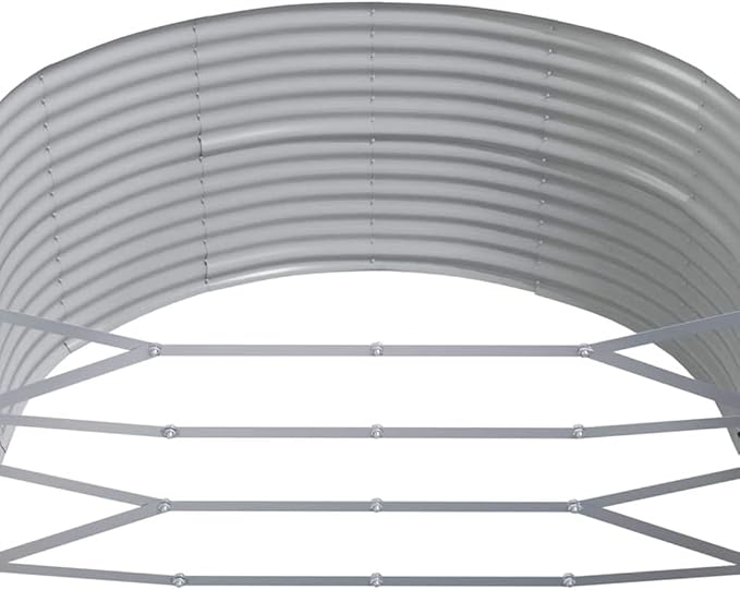 144.5x55.1 Grey Oval Raised Garden Bed Powder-Coated Metal Raised Planter Box UV-Stable Large Outdoor Elevated Garden Beds for Patio Balcony &amp Yard