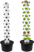 Hydroponics Growing System 32/48 Pods Vertical Hydroponics Tower Aeroponics Growing Kit Smart Garden Planter Germination Kit with Hydrating Pump Adapter Net Pot