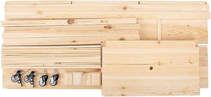 Wooden Raised Garden Beds Outdoor with Legs Mobile Elevated Planter Boxes with Lockable Wheels Storage Shelf for Backyard Patio Grow Herbs and Vegetables