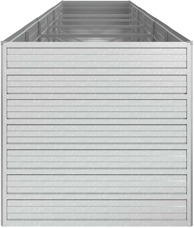 Galvanized Steel Raised Garden Bed Extra Long 189 Planter for Outdoor Plants Silver Metal Garden Bed for Vegetables Herbs Flowers Durable Rectangular Raised Beds for Gardening
