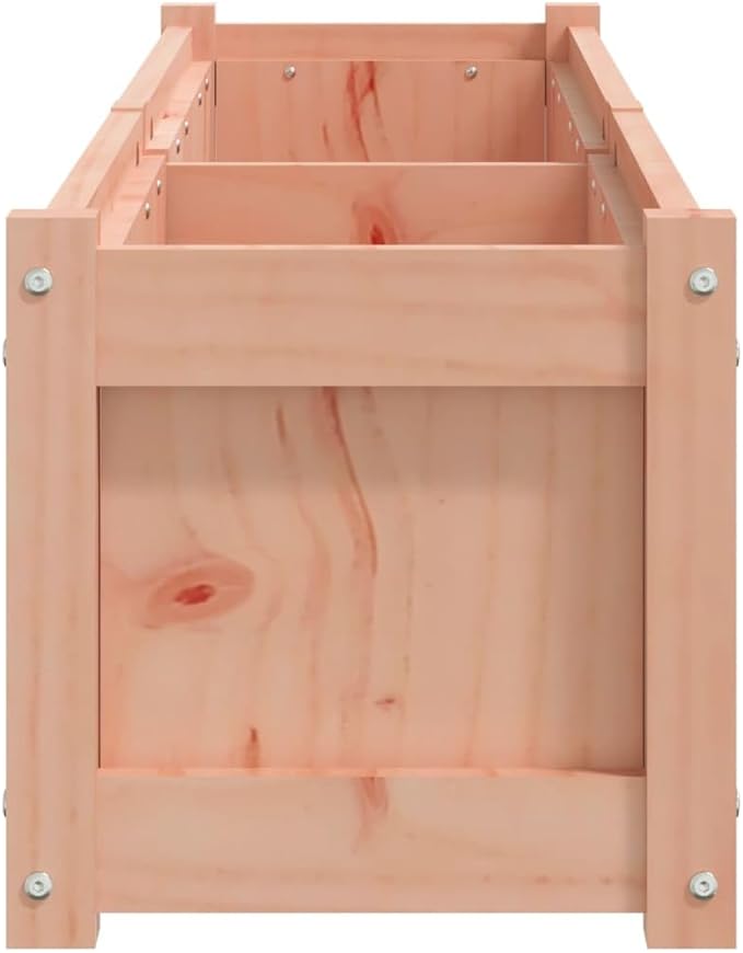 Large Garden Planter Natural Solid Douglas Fir Wood 59.1 inch Rectangular Raised Bed for Outdoor Plants Patio Balcony Durable Wood Planter Box