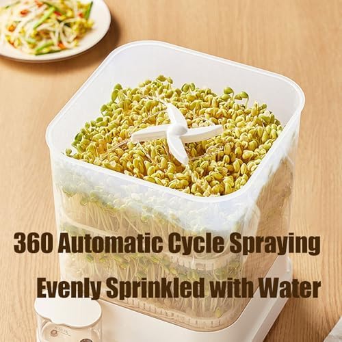Automatic Bean Sprout Machine 3 Layer Home Smart Automatic Sprouting Tray with 1.5l Water Tank Automatic Spray and LED Display Time Sprouting Kit for