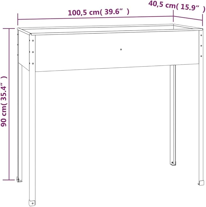 Garden Planter AnthraciteMultifunctional Raised BedPlant Privacy FenceBalcony Planter BedsHerb PlantersGreenhouse Planterfor HerbsFlowersOutdoorVegetables39.6x15.9x35.4 Galvanized Steel