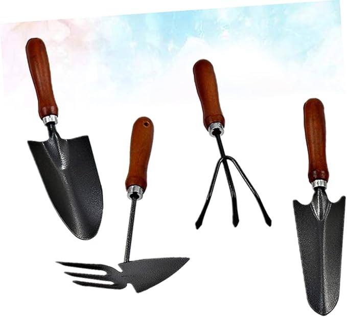 VOSAREA 3sets 4pcs Handle Garden Tools Set Mini Iron Spade and Shovel for Planting Weeding and Cultivating Durable and Lightweight Gardening Essentials for Plant Lovers 4pcs*3