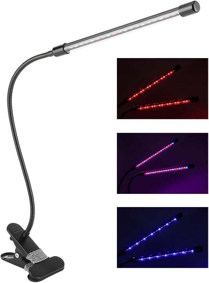 Full LED Grow Light 20W Dual - Tube Plant Light for Indoor Plants USB Powered Greenhouse Lamp - Adjustable 360 - Degree Gooseneck Long Lifespan for Vegetable and Flower Growin