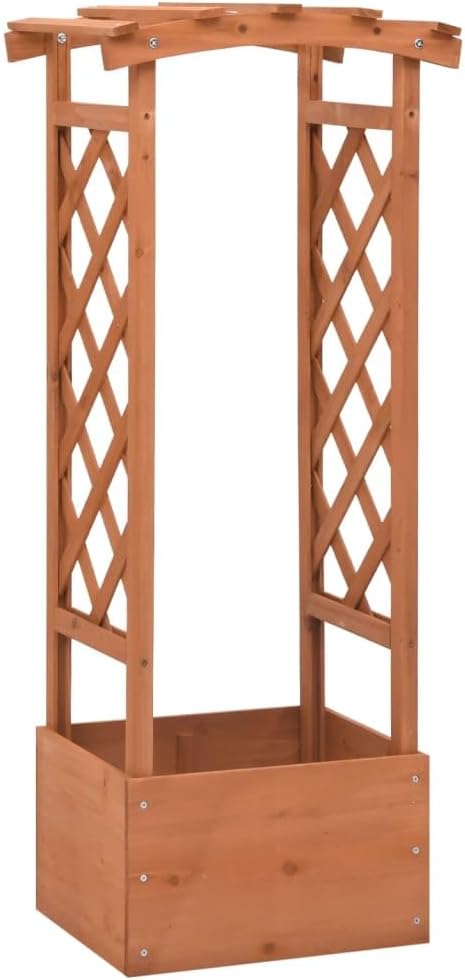 Trellis Planter with Arch Planter Boxes Gardening Box Standing planters Raised Flower Bed Suitable for Courtyard Corridor Orchard Nursery 19.3x15.4x46.1 Firwood