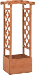 Wooden Trellis Planter with Arch Raised Garden Bed with Trellis Wooden Garden Bed Outdoor Planter Box for Yard Garden Balcony 19.3x15.4x46.1 Firwood-725