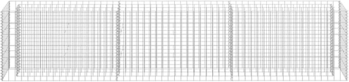YAFF Galvanized Steel Gabion Raised Bed for Outdoor Gardening Silver Rectangular Metal Planter Cage 106.3 x 11.8 x 23.6 Inches