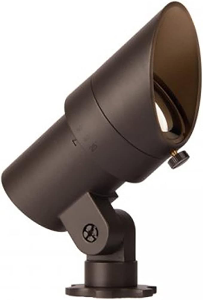 WAC Landscape Lighting LED 12V Small Size Accent Light with Adjustable Beam Angle and Integral Brightness Control 50-420 Lumens 3000K Warm White Built-in LED in Bronze