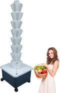 Vertical Hydroponic TowerSoilless Hydroponic Planting Columns TowerVertical Tower PlantersHydroponics Growing Towerfor Indoor/Outdoor White-8-layer