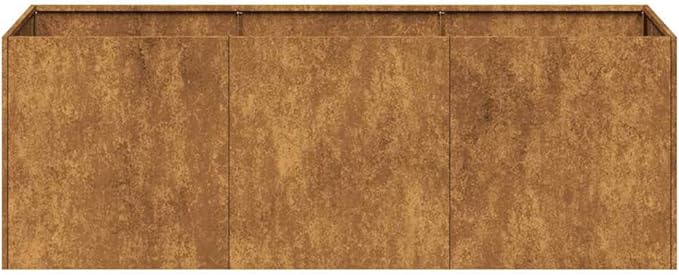Large Rectangular Weathering Steel Planter Box Outdoor Raised Garden Bed for Plants Vegetables Flowers Rustic Brown Finish 47.2 Inch Long