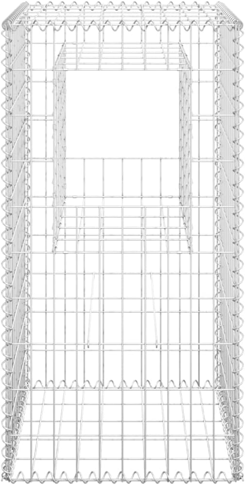 Galvanized Steel Gabion Basket Post/Planter Raised Bed Gabion Raised Bed to Fill with Rocks or Gravel Stable Durable Gabion Post 19.7x 19.7x39.4