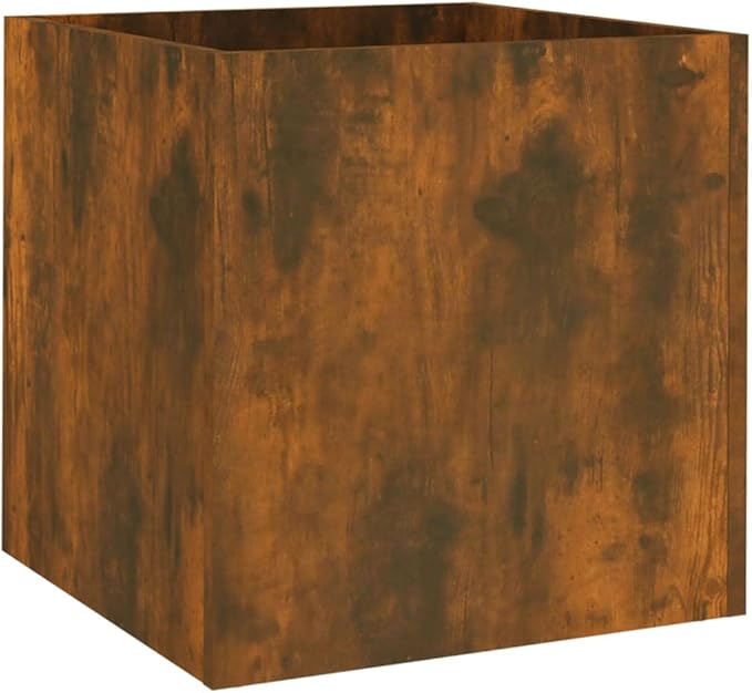 Planter BoxBalcony Planter BedsModern DesignGarden DecorationBackyard Raised BedsHerb PlantersHerb Plantersfor PatioCourtyardBalconyTerraceSmoked Oak 15.7x15.7x15.7 Engineered Wood